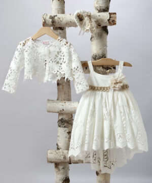 Φορεματάκι βάπτισης New life 2528-2 Νο-1,2,3 φορεματάκι βάπτισης - Ρουχαλάκια για τη μικρή σας πριγκίπισσα | Φόρεμα από μπροντερί στολισμένο με πλεκτή ζώνη και πλεκτό λουλούδι.